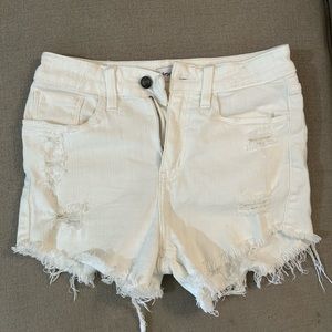Studio Blue White Cut Off Shorts